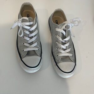 Silver sparkly converse